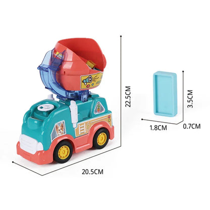 Fun automatic domino laying train toy, engaging building activity for young children