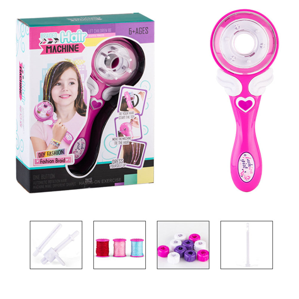 Ergonomic automatic hair braider designed for small hands, demonstrating ease of use for young children.
