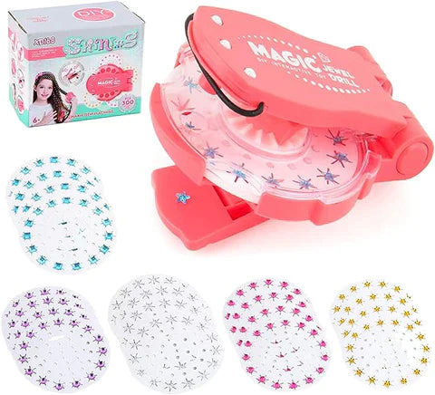 Unboxed kids' hair braiding tool set arranged neatly, showcasing all components for easy assembly and immediate use.