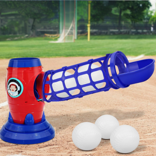 Kids Automatic Pitching Machine Baseball Trainer for skill development & outdoor active play.