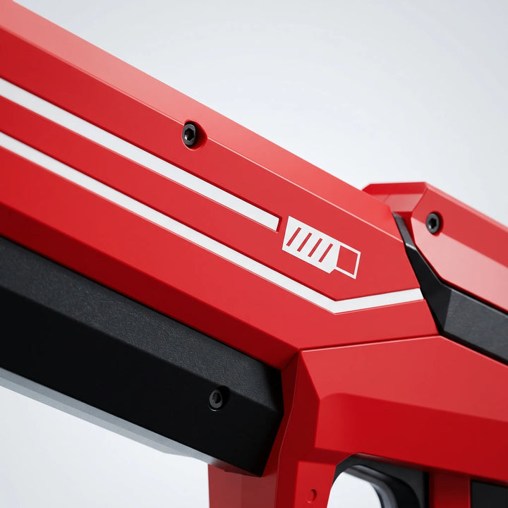 Powerful automatic water gun for kids, easy to use for backyard play and beach fun. Rechargeable toy blaster.