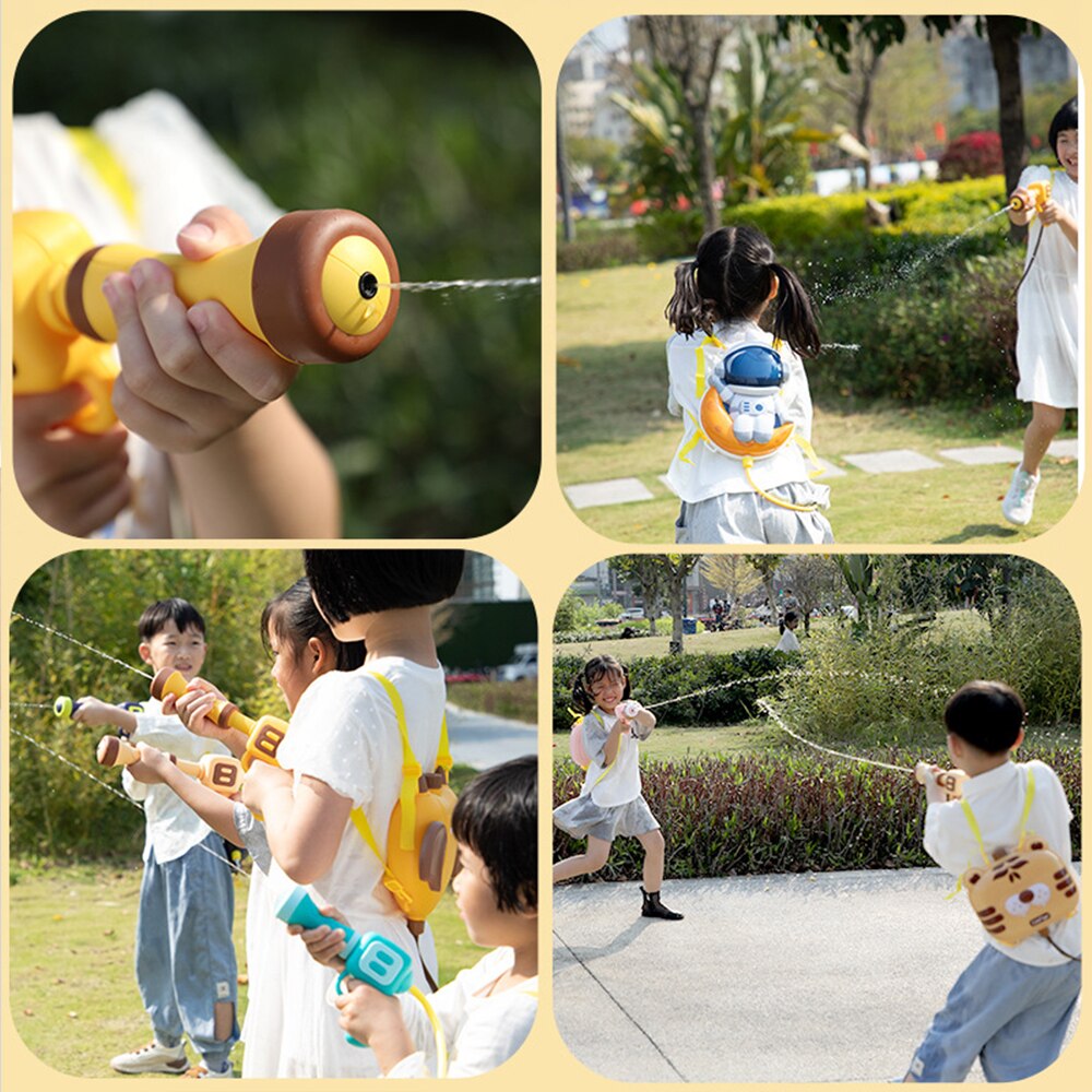 Children's water blaster toy with adjustable straps, perfect for 3 year olds and up