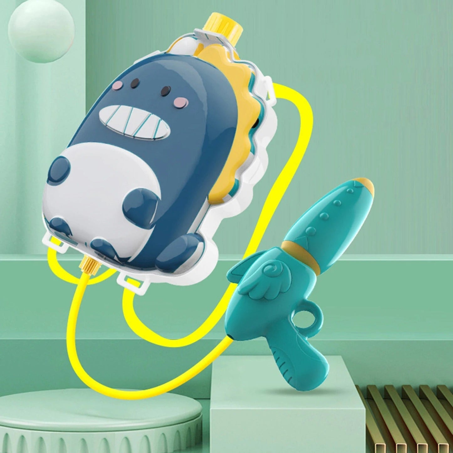 Outdoor water gun with backpack for kids, ensuring long-lasting pool and beach fun