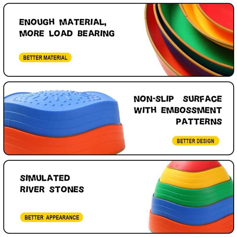 Close-up of a textured Kids Balance Plastic Stepping Stone, ideal for indoor games and balance training
