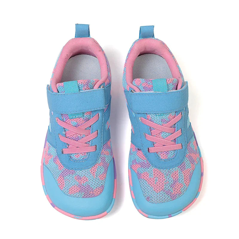 Collection of colorful kids' non-slip breathable barefoot sneakers, all with velcro closure