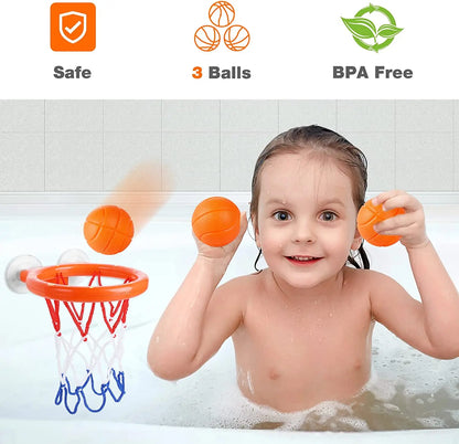 Boxed bath basketball hoop and ball set, perfect water play toy gift for toddlers and kids