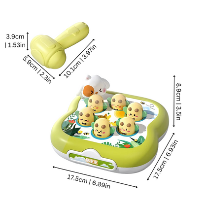 Bee Whack kids game, interactive educational toy for toddlers, developing hand-eye coordination & fine motor skills.