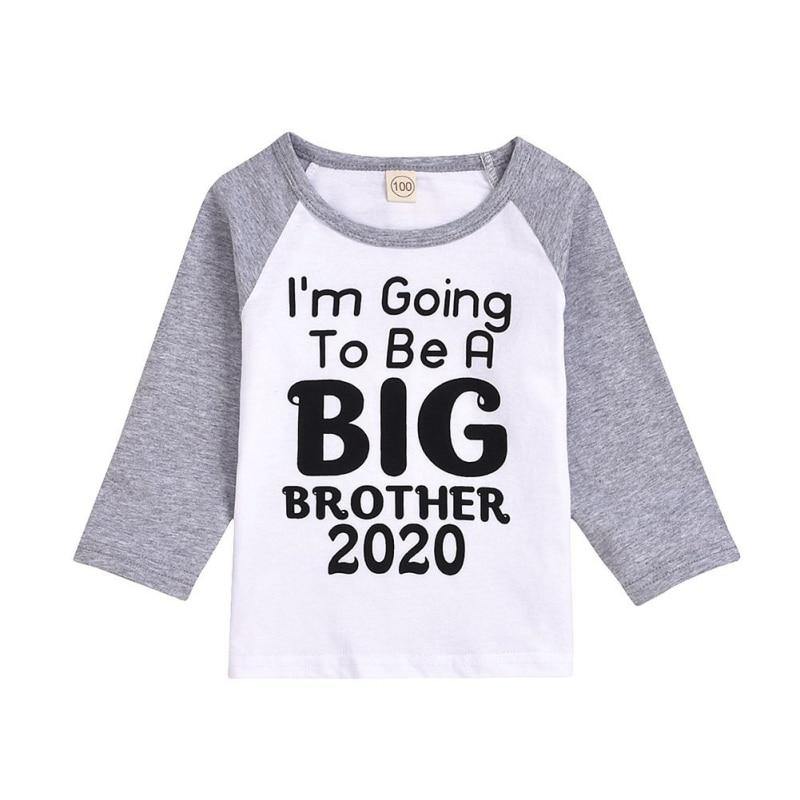 Children's 'Big Brother' tee in light blue, ideal for family celebration and new baby announcement.