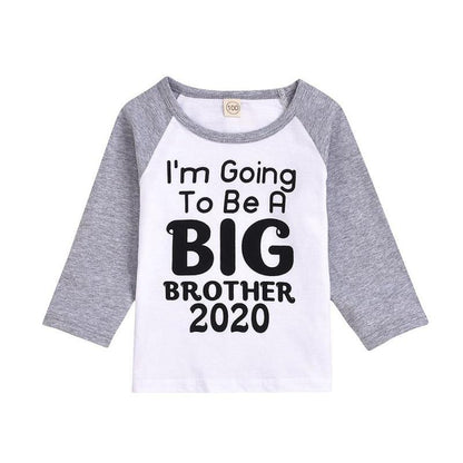 Children's 'Big Brother' tee in light blue, ideal for family celebration and new baby announcement.