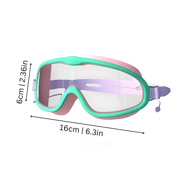 Pink anti-fog swimming goggles for children, perfect for outdoor pool and water sports