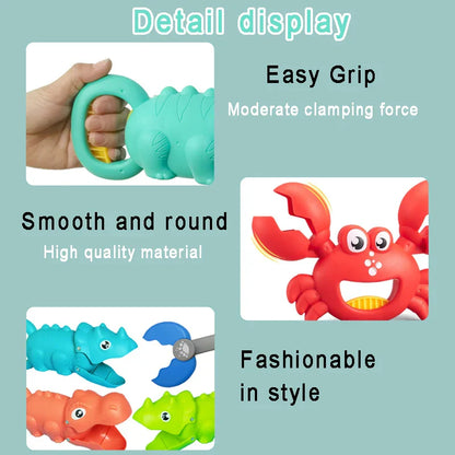 Orange sea creature sand claw for children, promoting outdoor fun and motor skills