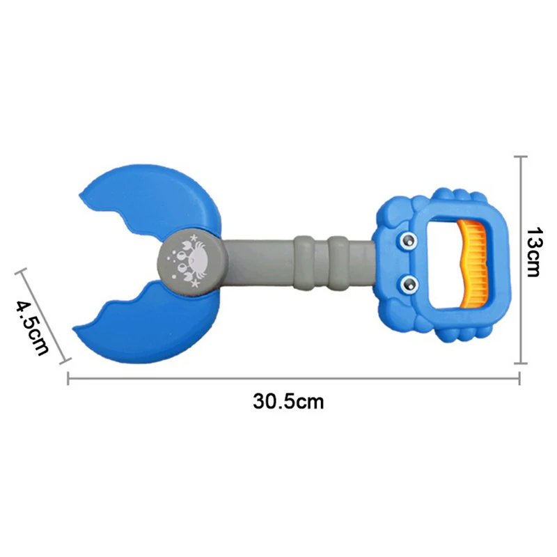 Kids happily digging sand with a blue creative beach sand claw toy