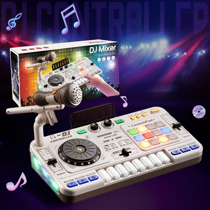 Gift-boxed kids' musical DJ mixer toy, perfect for birthdays and educational activity playtime