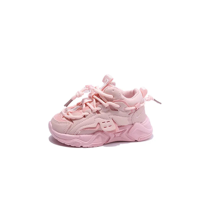 Grey plush waterproof anti-slip sneakers for children, elastic closure ensures a snug fit for boys & girls