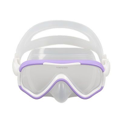 Orange child's goggles with built-in nose cover, essential swimwear for summer