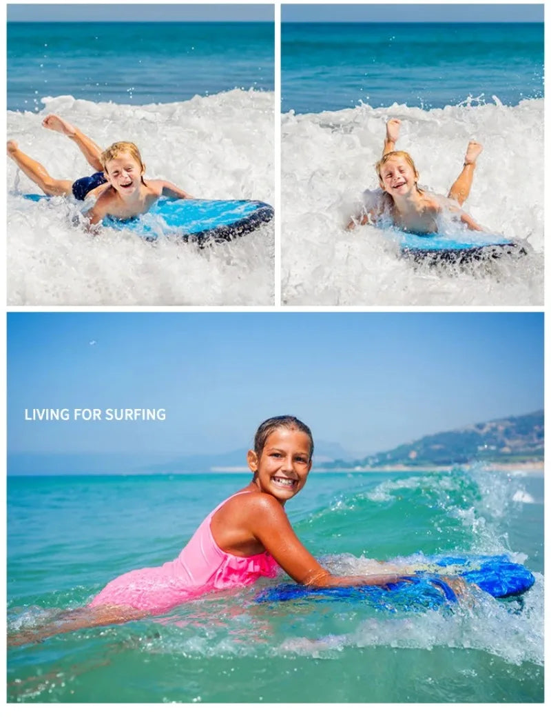 Vibrant kids' bodyboard for beach adventures, durable pool toy enhancing summer waterplay fun