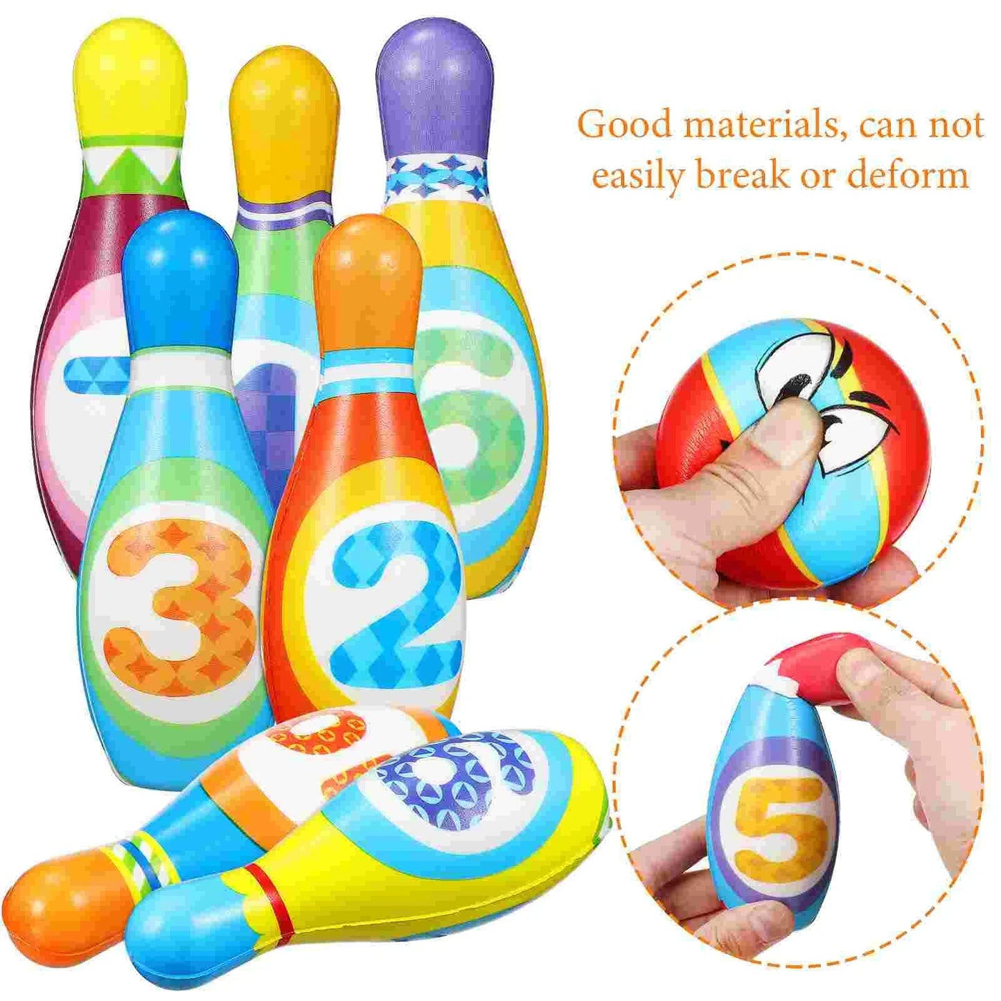 Educational kids bowling game, promoting counting and fine motor skills for young children