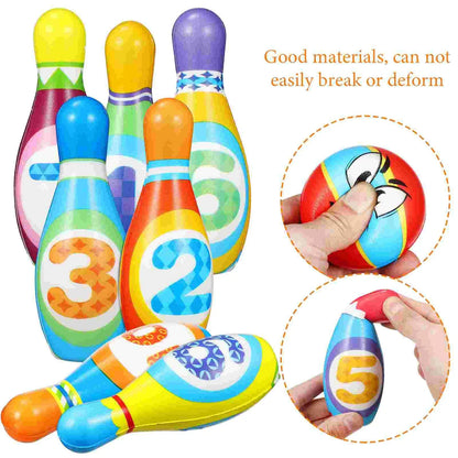 Educational kids bowling game, promoting counting and fine motor skills for young children