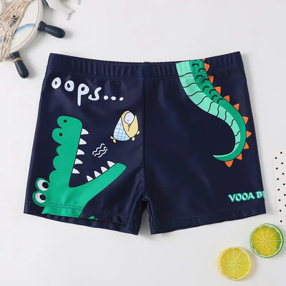 Lightweight quick-dry cartoon crab swim trunks, perfect childrens shorts for summer