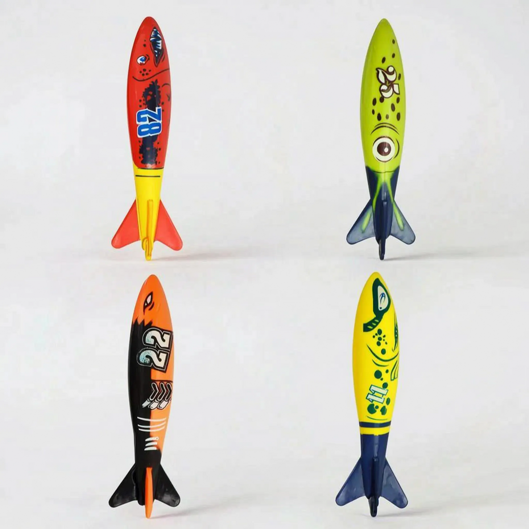Colorful & bright kids' pool diving toys, perfect for summer water play, games, and swimming practice fun.