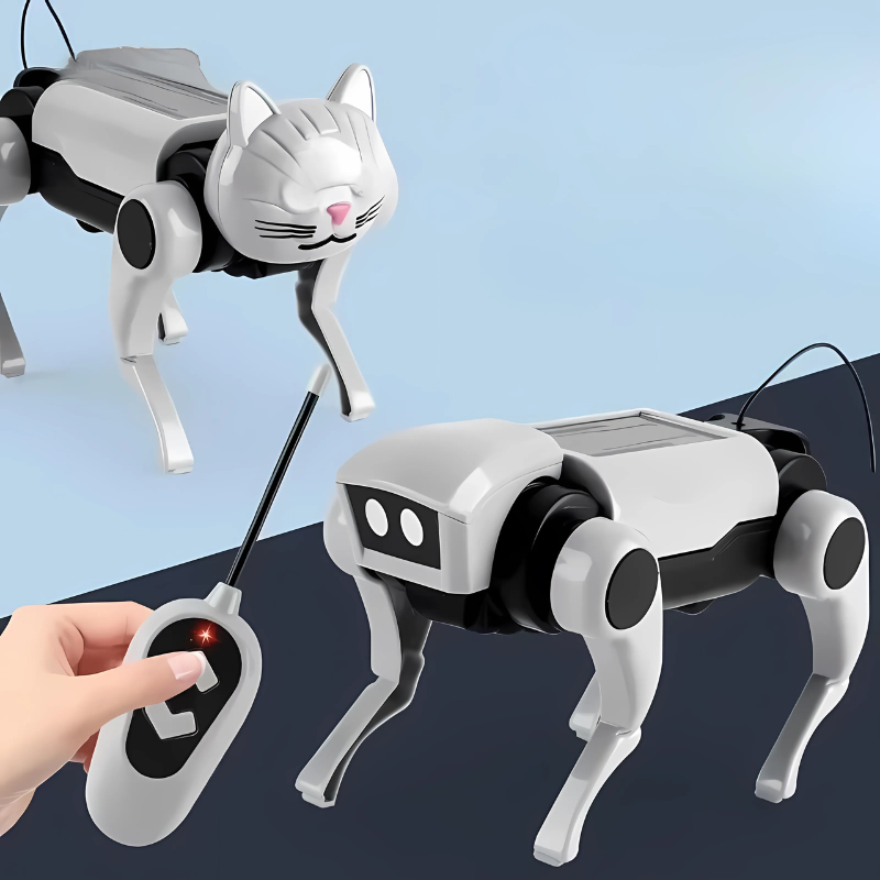 Kids building a DIY Remote Control Robotic Pet Kit, an engaging STEM toy for learning and play.