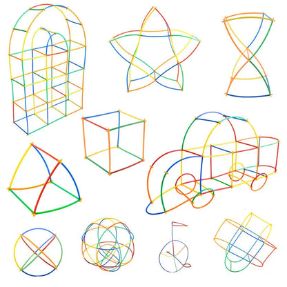 Straw builders STEM toy for children, designed for creative construction and improving fine motor development.