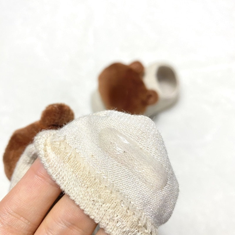 Toddler socks with a charming rabbit cartoon doll, anti-slip for safe play, cotton