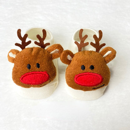 Children's knitted cartoon animal socks, soft and durable toddler anti-slip apparel