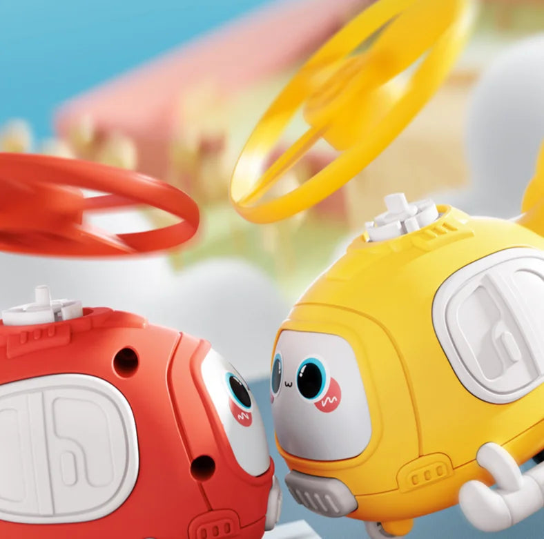 Red & blue Kids' Cartoon Helicopter, an engaging outdoor flying toy for children's imaginative play