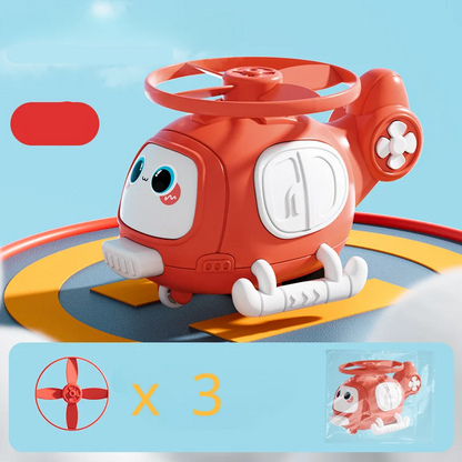 Kids enjoying an Outdoor Flying Cartoon Helicopter Toy, promoting active imaginative play