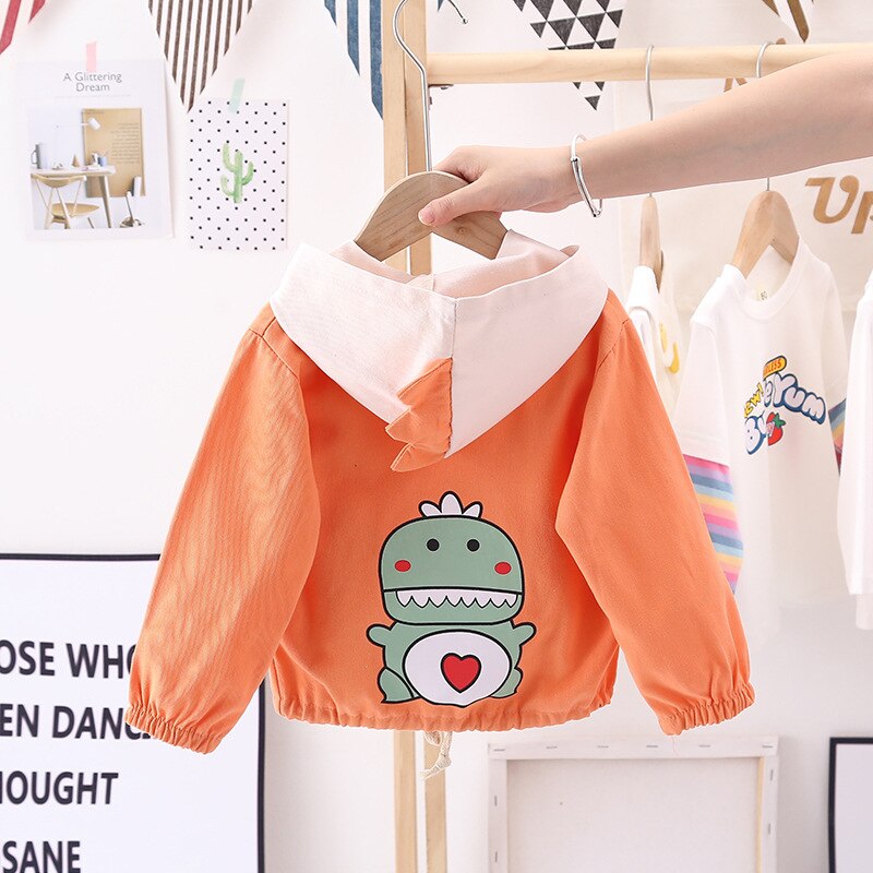 Anime style 'Mickey' cartoon print kids' zipper hoodie jacket, durable cotton blend material