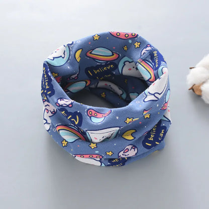 Kids' cozy cartoon neck warmer, with a cheerful cartoon sun, perfect for chilly weather