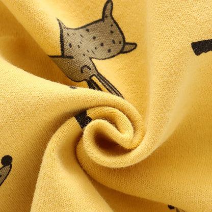Soft kids neck gaiter, yellow with a giraffe cartoon, a cozy winter accessory