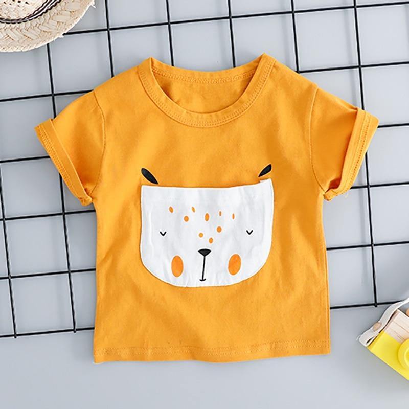 Baby clothing: Citrus puppy graphic t-shirt and soft pants for kids, ideal for warm weather