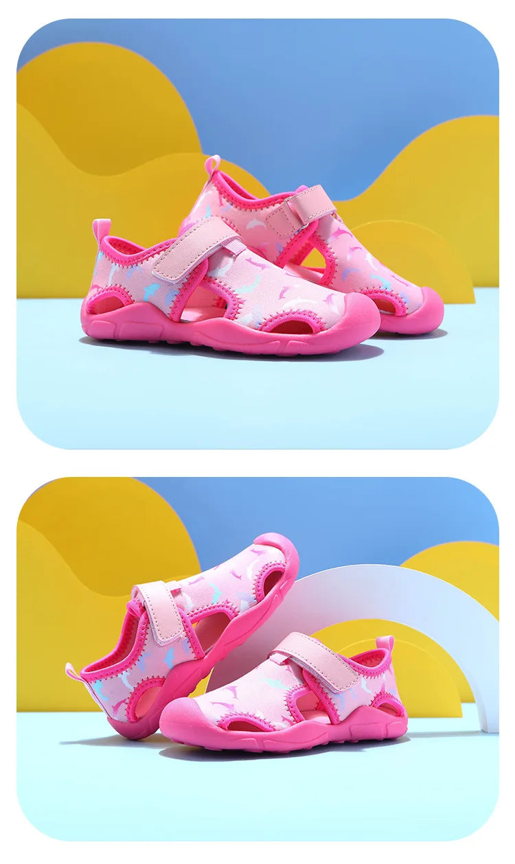 Comfortable closed toe sport sandals for toddlers, ensuring safety during summer outdoor play