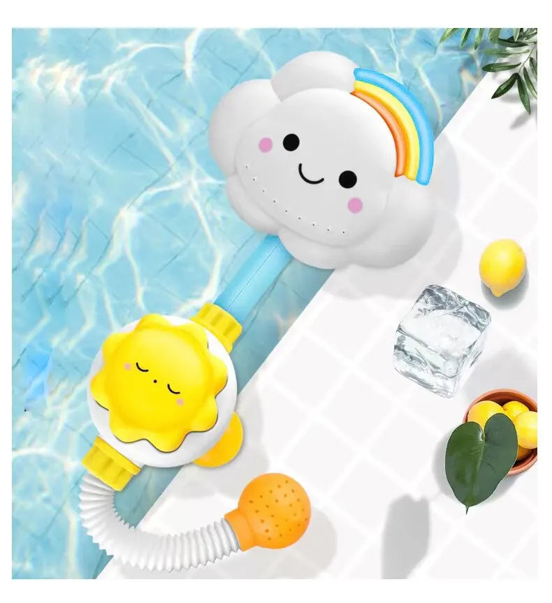 Sensory play cloud faucet sprinkler, a perfect bath toy gift for young children.