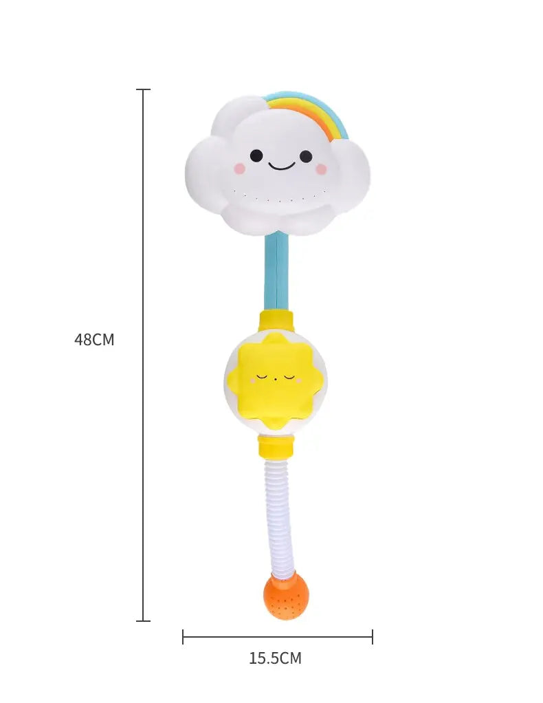 Kids' interactive cloud faucet sprinkler, transforming bath time into a joyous water adventure.