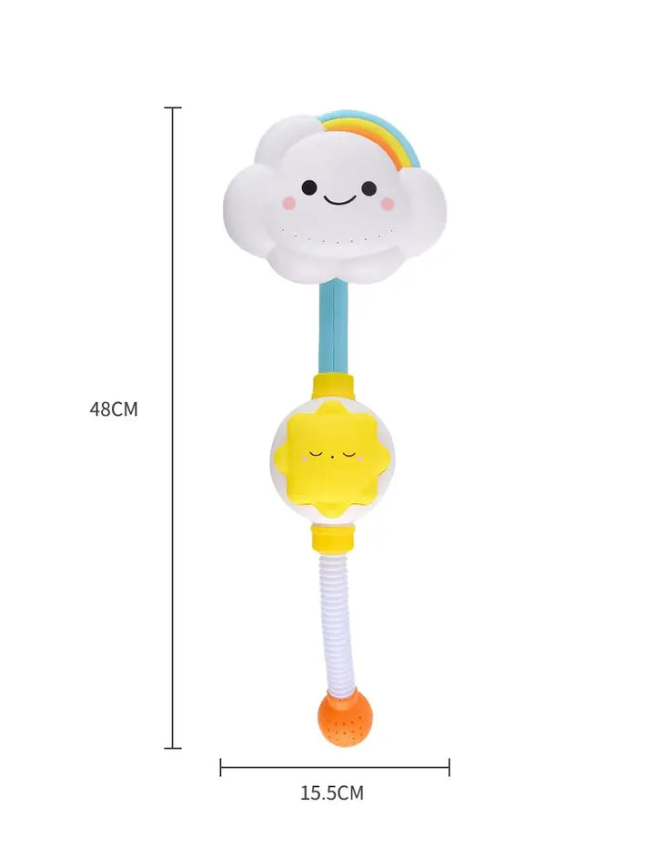 Kids' interactive cloud faucet sprinkler, transforming bath time into a joyous water adventure.