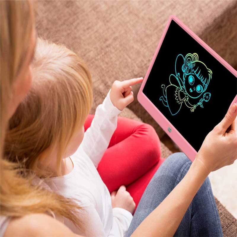 Educational LCD drawing board with stylus, a learning toy promoting kids' creativity