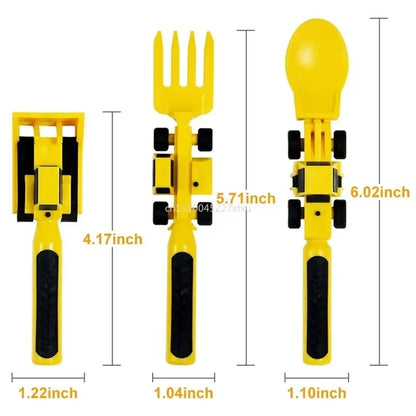 Gift for kids: complete construction theme dinnerware set, durable for everyday toddler eating