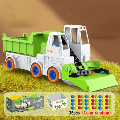 Kids' Construction Truck Building Toy Set pieces laid out, ready for assembly, encouraging educational and motor skill play.
