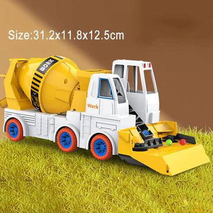 Child's hand assembling a dump truck from the Kids' Construction Truck Building Toy Set, promoting educational play.