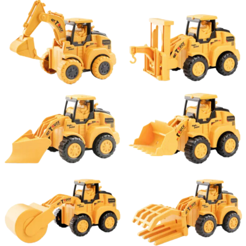 Gift-ready kids construction vehicle toy set, featuring multiple vehicles for creative building fun.