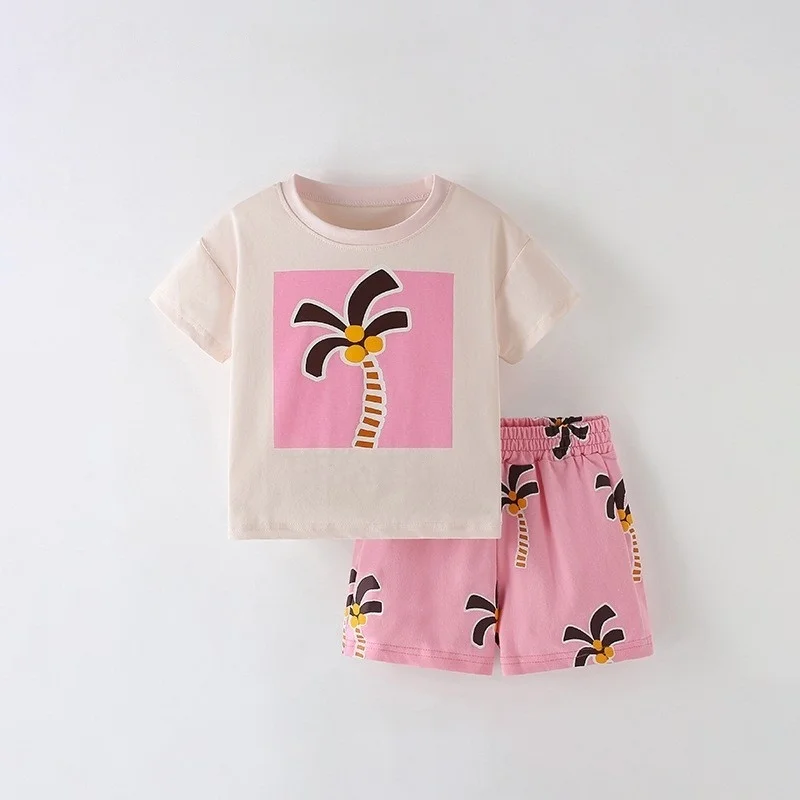 Toddler's comfy cotton blend shorts set, perfect for sunny days and active play