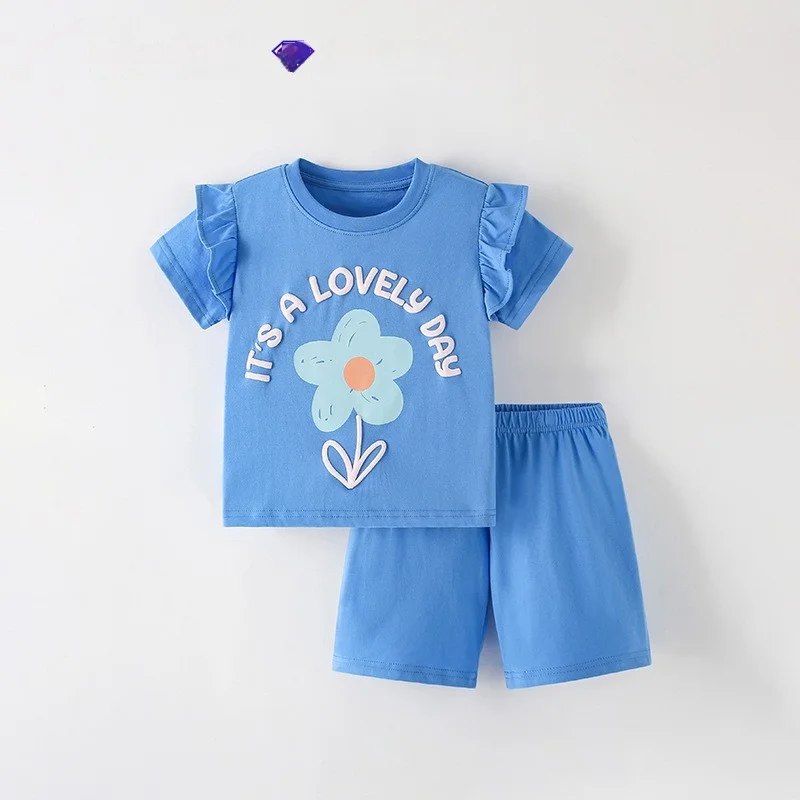 Children's apparel: a stylish cotton blend top and shorts combo for warm weather
