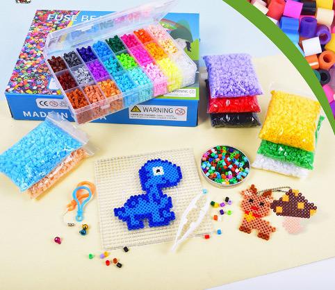 Kids' Crafting Iron Beads Set with colorful beads and tools for creative play and DIY projects.