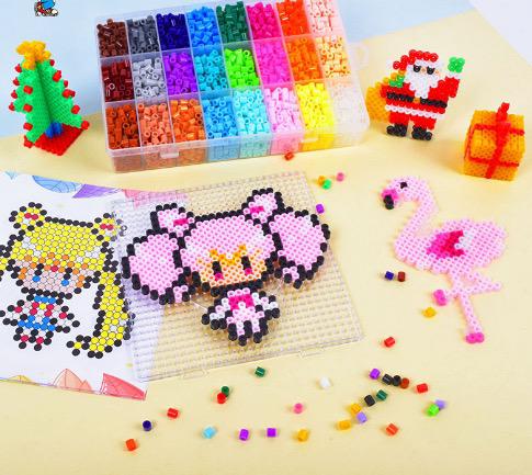 Assorted iron beads kit for kids' crafts, promoting creative play and artistic development.