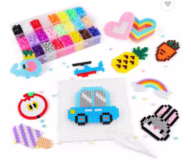 Close-up of a Kids' Crafting Iron Beads Set, ideal for children's art activities and hobby projects.