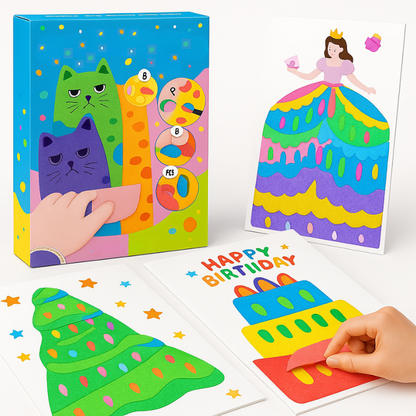 Kids' creative art set with rollable stencils and watercolor pens for fine motor skill development