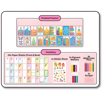 Gift for kids: Children's craft set with rollable stencils, watercolor pens, and art supplies